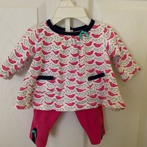 Baby girl bird print tunic and matching leggings